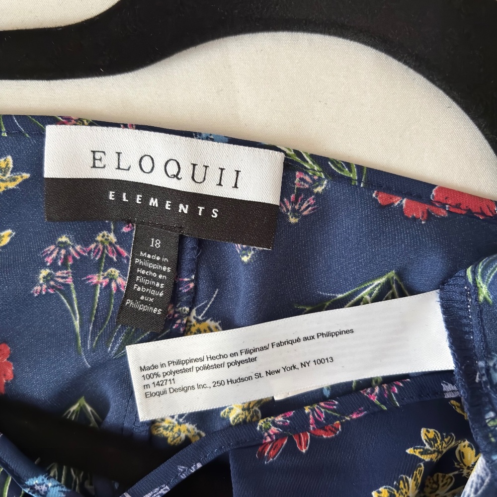 ELOQUII Floral Peasant Long Sleeve Boho Blouse Women’s Plus Size 18 -2X - Picture 16 of 16
